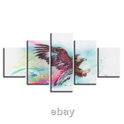 Abstract Colorful Flying Eagle Canvas Prints Painting Wall Art Home Decor 5PCS