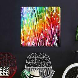 Abstract Colour Stripe Stretched Canvas Print Framed Home Wall Art Decor A377