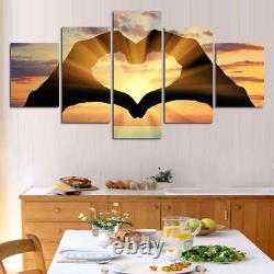 Abstract Heart Hand Love 5 Piece Canvas Print Picture Wall Art Home Decor