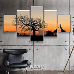 African Savanna giraffe 5 Panel canvas Print Picture Home decor Wall art Cuadros