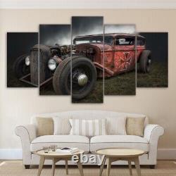 Antique Hot Rod Muscle Car 5 Panel Canvas Print Modern Wall Art Poster Home Deco