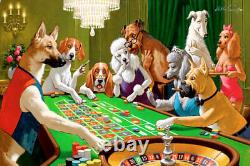 Art Wall Home Decor Dogs Playing Poker Oil painting HD Picture Printed on Canvas