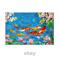 Art Wall Home Decor Feng Shui Koi Fish Painting Picture Printed on Canvas Gifts