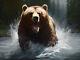 Artwork Bear Grizzly Nature Canvas Art-Home Decor Wall Art Poster Print Painting