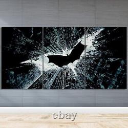 Batman Dark Knight film Gotham 3 Piece Canvas Wall Art Print Poster Home Decor
