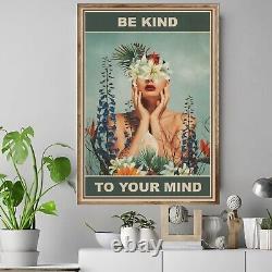 Be Kind To Your Mind Deco Art Motivation POSTER / CANVAS Retro Vintage