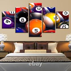Billiards Balls Pool Colorful Balls Canvas Print Painting Wall Art Home Decor 5P