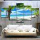 Blue Ocean Sea Beach Trees Canvas Prints Painting Wall Art Home Decor Picture 5P