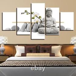 Buddha Statue Meditate 5 Piece canvas Printed Picture Home decor Wall art Cuadro