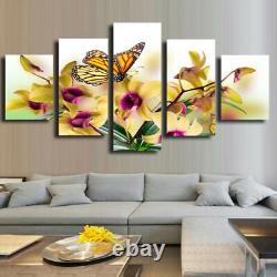 Butterfly Orchids Flower Nature 5 Pieces Canvas Print Poster HOME DECOR Wall Art