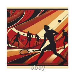 Canvas Gallery Wrap Home Wall Art Decor Tennis Art Deco Red Classy Country Club
