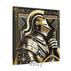 Canvas Gallery Wrap Home Wall Art Decor Vintage Style Knight Art Deco Armor Cool