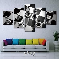 Chess Game Scenery 5 Piece Canvas Print Poster Cuadros HOME DECOR Wall Art