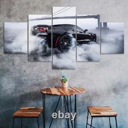Chevrolet Corvette Burnout Car Vehicle Canvas Prints Painting Wall Art Home Deco