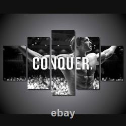 Conquer Quote Arnold Schwarzenegger Canvas Print Painting Wall Art Home Decor 5P