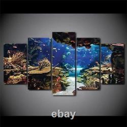 Coral Reef Underwater Cave 5 Piece Canvas Print Picture HOME DECOR Wall Art