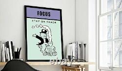 FOCUS Monopoly Motivation Success Work Home Art Wall Decor POSTER CANVAS ed3