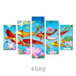 Feng Shui Koi Fish Painting Chinese style Canvas Poster Print Wall Art Home Deco