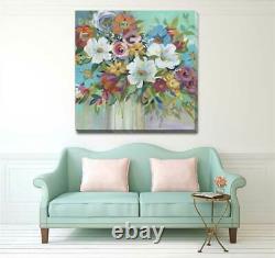 Flower Confetti Bouquet Stretched Canvas Print Framed Home Wall Art Decor F102