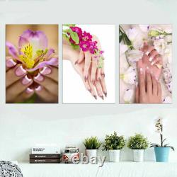 Flower Nail Salon 3 Pieces canvas Printed Picture Home decor Wall art Cuadros