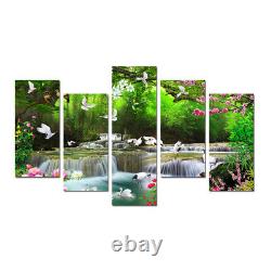 Forest Green Waterfall Landscape Canvas Prints Picture Living Room Wall Art Deco