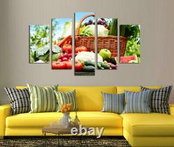 Fresh Vegetables Painting 5 Piece Canvas Print Wall Art Poster Picture Home Deco