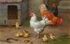 Gift Home Art Wall Decor Chickens on The Farm Oil Painting Printed On Canvas