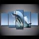 Great White Shark Jumping 5 PCs Canvas Print Poster HOME DECOR Wall Art Cuadro