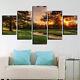 Green Golf Course Painting Relax Time Poster Wall Art Home Decor 5p Canvas Print