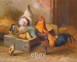Home Art Wall Decor Pets Chicken Family Oil Painting Printed On Canvas Picture