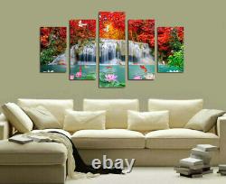 Home Decor Waterfall Landscape Painting Prints on Canvas Wall Art Pictures 5 Pcs