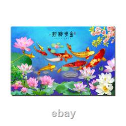 Home Wall Art Decor Gifts Feng Shui Koi Fish Painting Picture Printed on Canvas