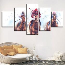 Horse Racing Abstract Canvas Prints Painting Wall Art Home Decor Picture 5PCS