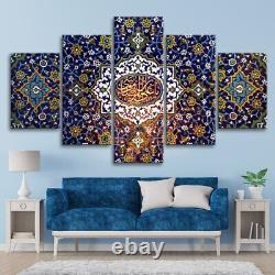 Islamic Flower Tapestry 5 Pieces Canvas Print Poster HOME DECOR Wall Art
