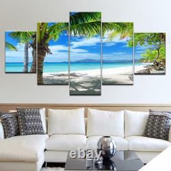 Islands Palm Tree Beach Ocean 5 Piece Canvas Print Picture HOME DECOR Wall Art