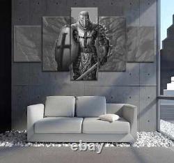 Knight Templar Medieval Sword 5 Pieces Canvas Print Picture HOME DECOR Wall Art