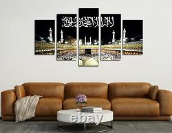 Mecca Hajj Islamic Muslim 5 Piece Canvas Wall Art Poster Print Picture Home Deco