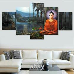 Meditation Buddha Peaceful 5 Pcs canvas Printed Picture Home decor Wall art