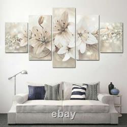 Modern Flower Abstract 5 Piece Canvas Picture Print Wall Art Home Decor