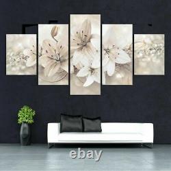 Modern Flower Abstract 5 Piece Canvas Picture Print Wall Art Home Decor