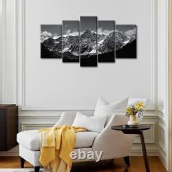 Mountain Landscape Monochrome 5 Piece Canvas Print Picture HOME DECOR Wall Art
