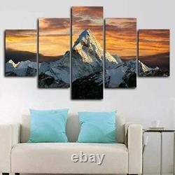 Nature Mountain Mount Everest 5 Piece canvas Wall Art Print Poster Home Decor