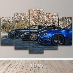 Nissan Skyline R34 Supra NSX 5 Pieces canvas Printed Picture Home decor Wall art