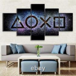 Playstation Console Gaming Arena Game 5 Piece Canvas Print Wall Art Home Decor