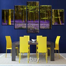 Purple Lavender Forest Trees Canvas Prints Painting Wall Art Home Decor 5PCS