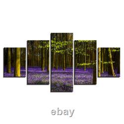 Purple Lavender Forest Trees Canvas Prints Painting Wall Art Home Decor 5PCS