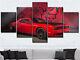 Red Dodge Challenger Muscle 5 PCs Canvas Print Poster HOME DECOR Wall Art Cuadro