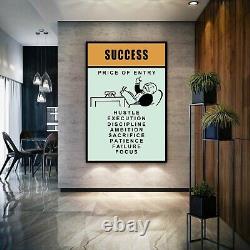SUCCESS Monopoly Motivation Success Work Home Art Wall Decor POSTER CANVAS ed3