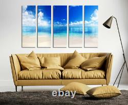 Sea Wave Beach Landscape 5 Panels Canvas Wall Art Poster Print Picture Home Deco