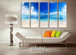 Sea Wave Beach Landscape 5 Panels Canvas Wall Art Poster Print Picture Home Deco